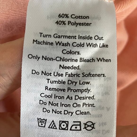 Eddie Bauer Casual Lg Sleeve Crew Neck Cotton Poly Drop Shoulder Top Peach Sz M - Picture 8 of 10